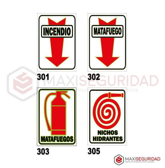 Cartel Incendio Fotoluminiscente 22 x 28